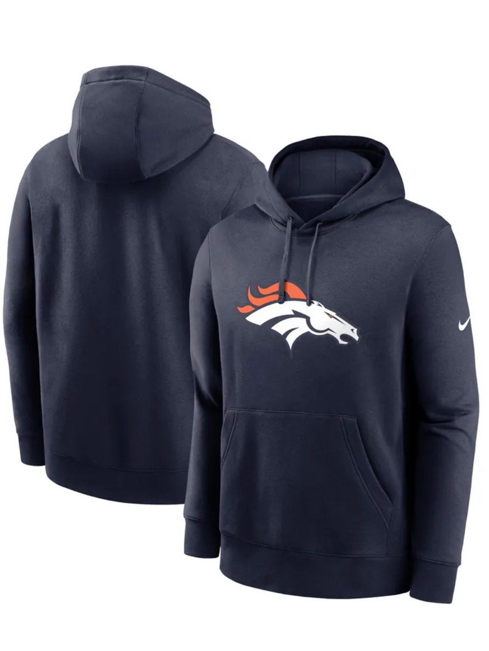 NWT ✨ Denver Broncos Nike Primetime Club Logo Hoodie - Navy